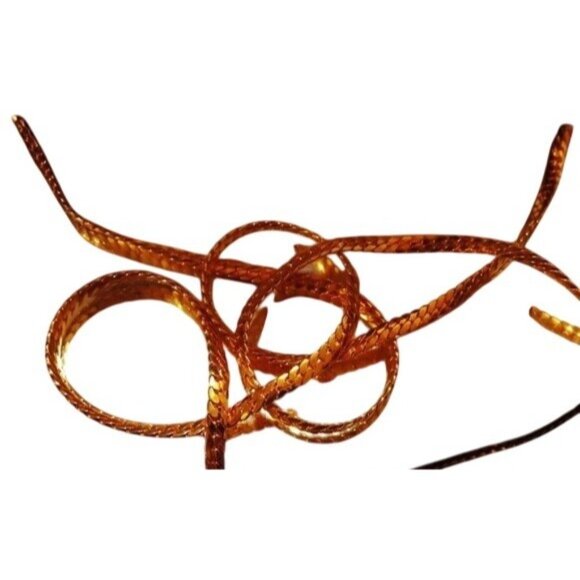 J. TIRAS Metallic Copper Snakeskin Embossed Leather Crossbody Jeweled Clutch bag - Picture 8 of 15